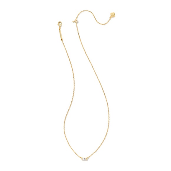 Kendra Scott Juliette Gold Pendant Necklace in White CZ - Picture 6 of 6